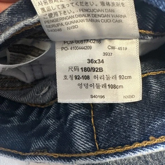 Levis Jeans Mens 36x34 (35x34) Dark Blue 517 Boot Cut All Cotton Denim - Picture 10 of 14